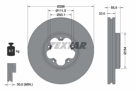 DISC FRANA TEXTAR 93260600 - Piesa auto compatibila cu mai multe marci