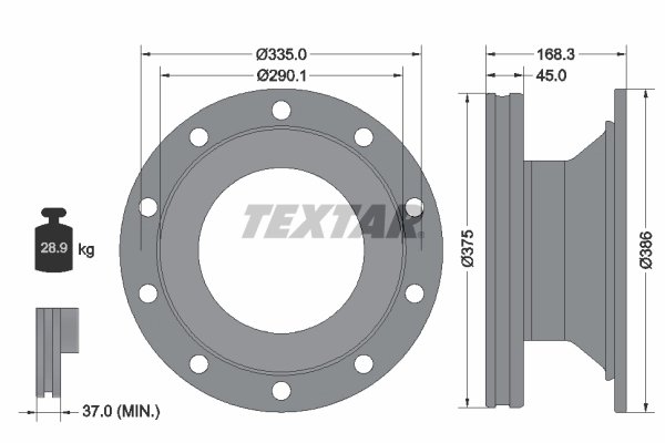 DISC FRANA TEXTAR 93308800 - Piesa auto compatibila cu mai multe marci