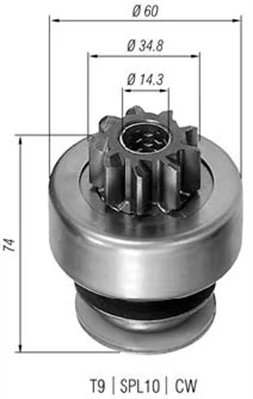 PINION ELECTROMOTOR MAGNETI MARELLI 940113020071 - Piesa auto compatibila cu mai multe marci