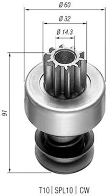 Pinion electromotor Magneti Marelli 940113020143
