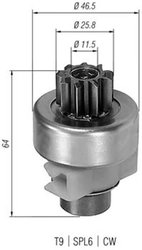 PINION ELECTROMOTOR MAGNETI MARELLI 940113020247 - Piesa auto compatibila cu mai multe marci