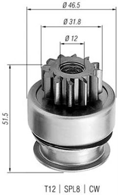PINION ELECTROMOTOR MAGNETI MARELLI 940113020261 - Piesa auto compatibila cu mai multe marci