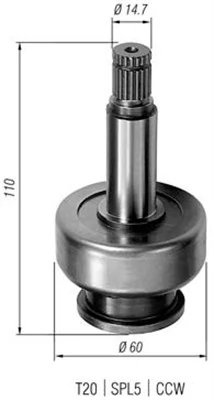 Pinion electromotor Magneti Marelli 940113020285