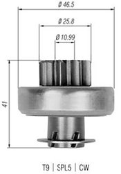 PINION ELECTROMOTOR MAGNETI MARELLI 940113020324 - Piesa auto compatibila cu mai multe marci
