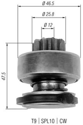 Pinion electromotor Magneti Marelli 940113020329