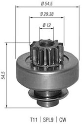 PINION ELECTROMOTOR MAGNETI MARELLI 940113020347 - Piesa auto compatibila cu mai multe marci