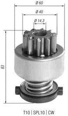 PINION ELECTROMOTOR MAGNETI MARELLI 940113020393 - Piesa auto compatibila cu mai multe marci