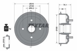 TAMBUR FRANA TEXTAR 94018500 - Compatibil cu FORD, FORD AUSTRALIA, MAZDA