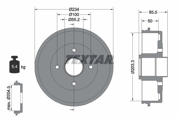 Tambur frana Textar 94019600