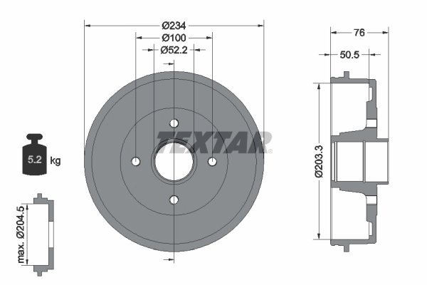 Tambur frana Textar 94019700