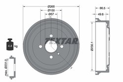 TAMBUR FRANA TEXTAR 94020300 - Piesa auto compatibila cu mai multe marci