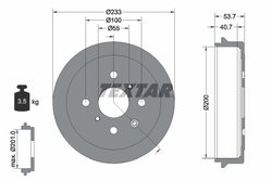 TAMBUR FRANA TEXTAR 94026500 - Compatibil cu CITROEN, PEUGEOT, TOYOTA