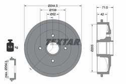 TAMBUR FRANA TEXTAR 94026600 - Compatibil cu CITROEN, CITROEN (DF-PSA), PEUGEOT