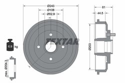 TAMBUR FRANA TEXTAR 94026700 - Compatibil cu FORD, FORD AUSTRALIA, MAZDA