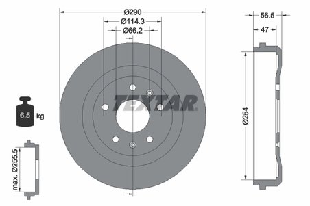 TAMBUR FRANA TEXTAR 94030900 - Compatibil cu LAND ROVER