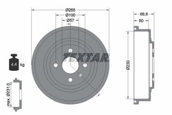 TAMBUR FRANA TEXTAR 94031500 - Compatibil cu CHEVROLET, HOLDEN, OPEL, VAUXHALL