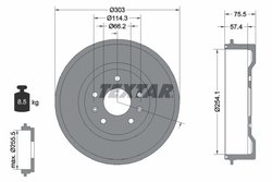 TAMBUR FRANA TEXTAR 94032800 - Compatibil cu LAND ROVER