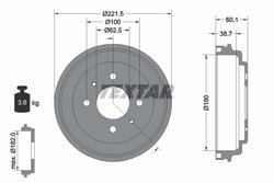 TAMBUR FRANA TEXTAR 94037600 - Compatibil cu HYUNDAI