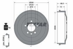 TAMBUR FRANA TEXTAR 94043900 - Compatibil cu VW
