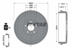 TAMBUR FRANA TEXTAR 94045400 - Compatibil cu FIAT, OPEL, VAUXHALL