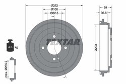TAMBUR FRANA TEXTAR 94046700 - Compatibil cu DODGE, HYUNDAI, HYUNDAI (BEIJING), KIA