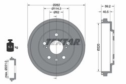 TAMBUR FRANA TEXTAR 94047600 - Compatibil cu SUZUKI