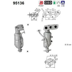 CATALIZATOR AS 95136 - Compatibil cu TOYOTA
