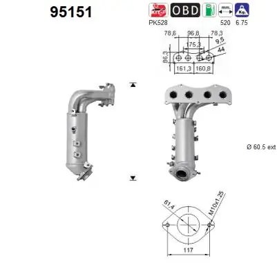 CATALIZATOR AS 95151 - Compatibil cu TOYOTA