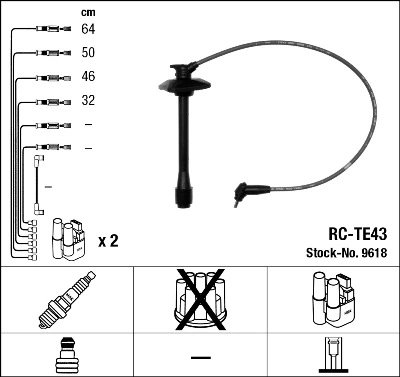 FISE BUJII NGK 9618 - Compatibil cu TOYOTA