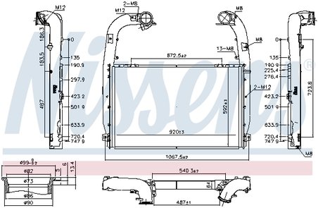INTERCOOLER NISSENS 97084 - Compatibil cu SCANIA