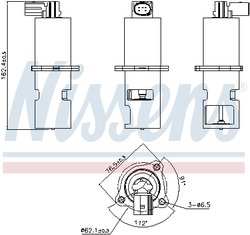 SUPAPA EGR NISSENS 98154 - Compatibil cu DACIA, MITSUBISHI, NISSAN, OPEL, RENAULT, VAUXHALL, VOLVO