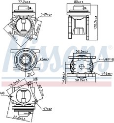 SUPAPA EGR NISSENS 98173 - Compatibil cu AUDI, CHRYSLER, DODGE, JEEP, MITSUBISHI, SEAT, SKODA, VW