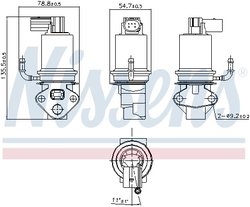 SUPAPA EGR NISSENS 98201 - Compatibil cu AUDI, SEAT, SKODA, VW