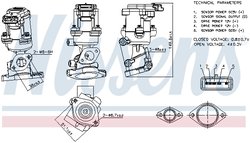 SUPAPA EGR NISSENS 98240 - Compatibil cu CITROEN, JAGUAR, LAND ROVER, PEUGEOT