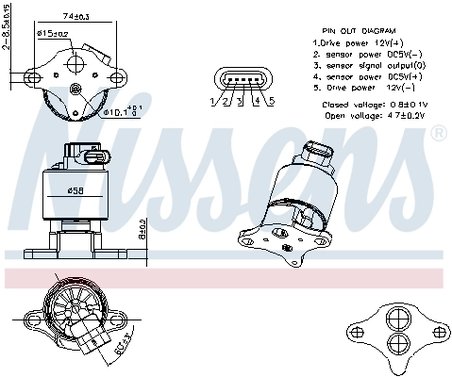 Supapa EGR Nissens 98360