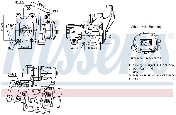 SUPAPA EGR NISSENS 98387 - Compatibil cu VOLVO