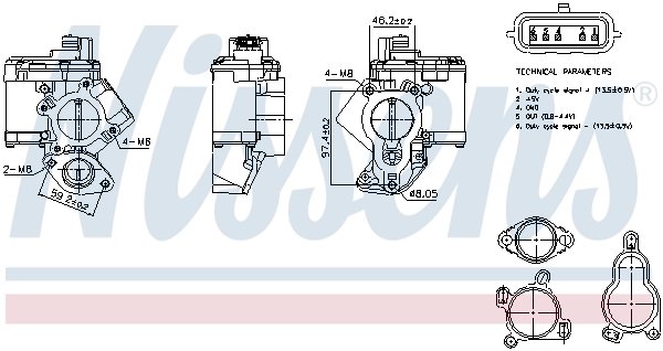 SUPAPA EGR NISSENS 98463 - Compatibil cu NISSAN, OPEL, RENAULT, VAUXHALL