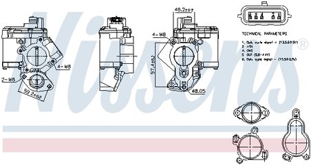 SUPAPA EGR NISSENS 98463 - Compatibil cu NISSAN, OPEL, RENAULT, VAUXHALL