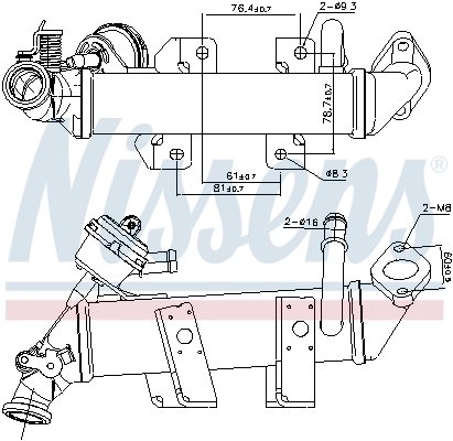 RADIATOR RECIRCULARE GAZE ESAPAMENT NISSENS 989287 - Compatibil cu NISSAN, OPEL, RENAULT, VAUXHALL
