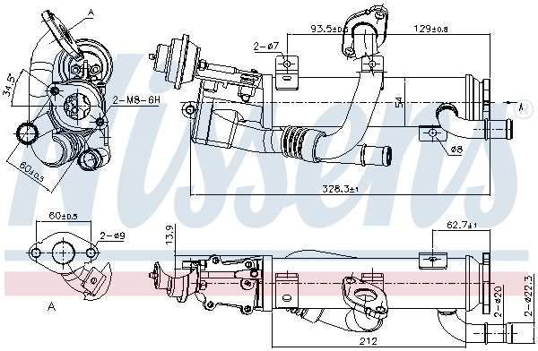 RADIATOR RECIRCULARE GAZE ESAPAMENT NISSENS 989329 - Compatibil cu AUDI