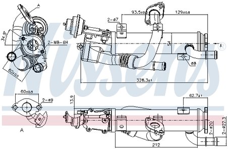 RADIATOR RECIRCULARE GAZE ESAPAMENT NISSENS 989329 - Compatibil cu AUDI