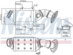 RADIATOR RECIRCULARE GAZE ESAPAMENT NISSENS 989403 - Compatibil cu FIAT