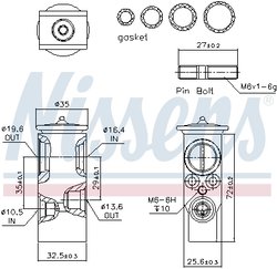 SUPAPA EXPANSIUNE CLIMA NISSENS 999238 - Compatibil cu MERCEDES-BENZ