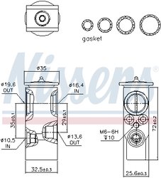 SUPAPA EXPANSIUNE CLIMA NISSENS 999288 - Compatibil cu CITROEN, OPEL, PEUGEOT, VAUXHALL