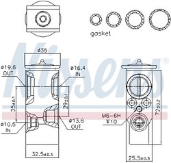 SUPAPA EXPANSIUNE CLIMA NISSENS 999289 - Compatibil cu CITROEN, FIAT, LANCIA, PEUGEOT, TOYOTA