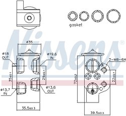 SUPAPA EXPANSIUNE CLIMA NISSENS 999314 - Compatibil cu AUDI