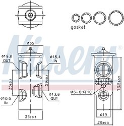 SUPAPA EXPANSIUNE CLIMA NISSENS 999350 - Compatibil cu OPEL, PEUGEOT, SAAB, SEAT, VAUXHALL, VW
