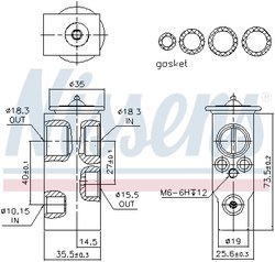 SUPAPA EXPANSIUNE CLIMA NISSENS 999357 - Compatibil cu TOYOTA