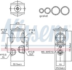SUPAPA EXPANSIUNE CLIMA NISSENS 999360 - Compatibil cu OPEL, VAUXHALL
