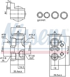 SUPAPA EXPANSIUNE CLIMA NISSENS 999376 - Compatibil cu AUDI